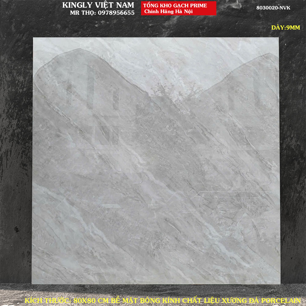 GẠCH PRIME 80X80 VÂN MÂY TRẮNG SANG TRỌNG PHÙ HỢP MỌI KHÔNG GIAN